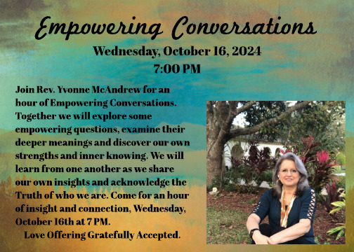 Empowering Conversations Flyer with pic of Rev Yvonne McAndrew